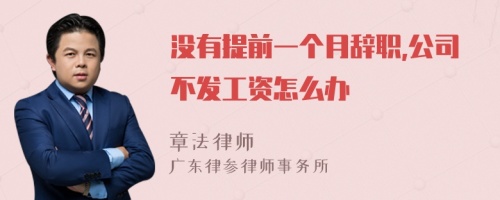 没有提前一个月辞职,公司不发工资怎么办