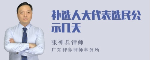 补选人大代表选民公示几天