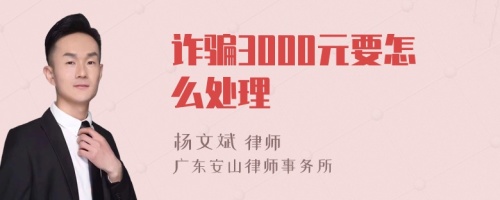 诈骗3000元要怎么处理