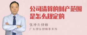 公司清算的财产范围是怎么规定的