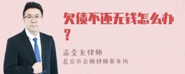 欠债不还无钱怎么办？