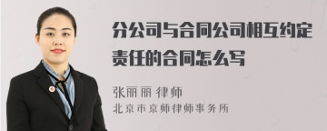 分公司与合同公司相互约定责任的合同怎么写