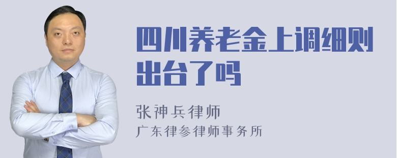 四川养老金上调细则出台了吗