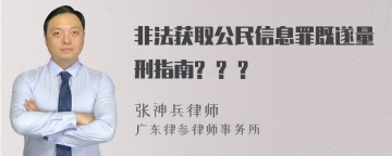 非法获取公民信息罪既遂量刑指南? ? ?