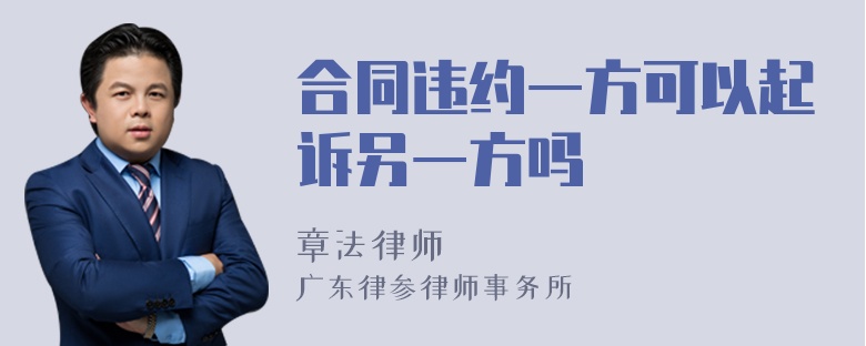 合同违约一方可以起诉另一方吗