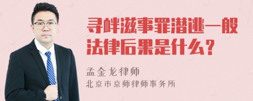 寻衅滋事罪潜逃一般法律后果是什么？