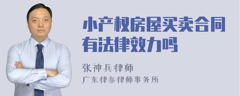 小产权房屋买卖合同有法律效力吗