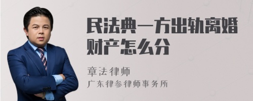 民法典一方出轨离婚财产怎么分