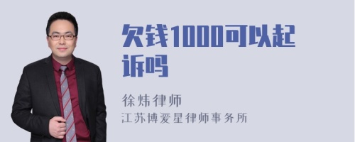 欠钱1000可以起诉吗