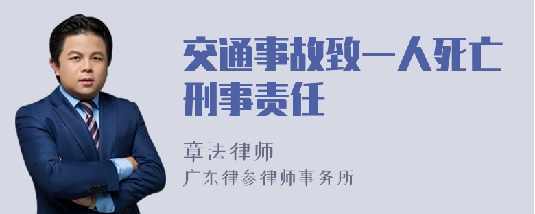 交通事故致一人死亡刑事责任