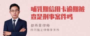 哺乳期信用卡逾期被查是刑事案件吗