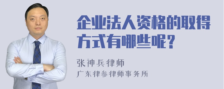 企业法人资格的取得方式有哪些呢？