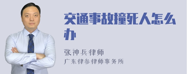 交通事故撞死人怎么办