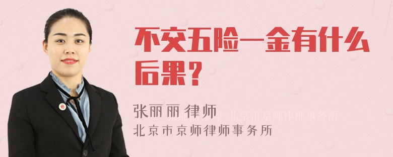 不交五险一金有什么后果？