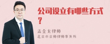 公司设立有哪些方式？