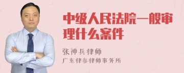 中级人民法院一般审理什么案件