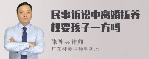 民事诉讼中离婚抚养权要孩子一方吗