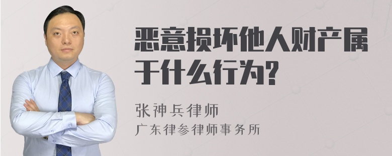 恶意损坏他人财产属于什么行为?