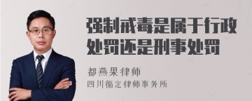 强制戒毒是属于行政处罚还是刑事处罚