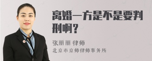 离婚一方是不是要判刑啊？