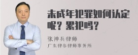 未成年犯罪如何认定呢？累犯吗？