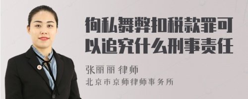 徇私舞弊扣税款罪可以追究什么刑事责任