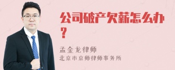 公司破产欠薪怎么办？