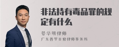 非法持有毒品罪的规定有什么