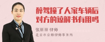 醉驾撞了人家车辆后对方的谅解书有用吗