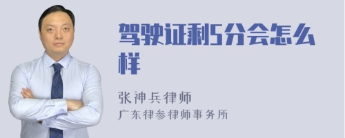 驾驶证剩5分会怎么样