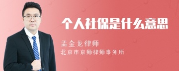 个人社保是什么意思