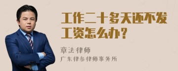 工作二十多天还不发工资怎么办？