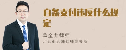 白条支付违反什么规定