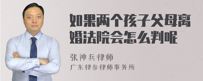 如果两个孩子父母离婚法院会怎么判呢