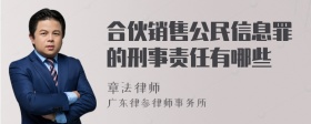 合伙销售公民信息罪的刑事责任有哪些