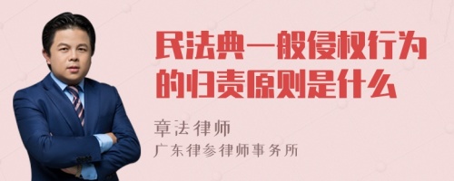 民法典一般侵权行为的归责原则是什么