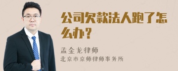 公司欠款法人跑了怎么办？