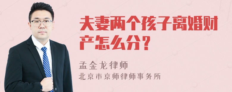 夫妻两个孩子离婚财产怎么分？