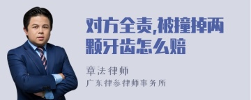 对方全责,被撞掉两颗牙齿怎么赔