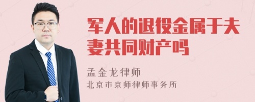 军人的退役金属于夫妻共同财产吗