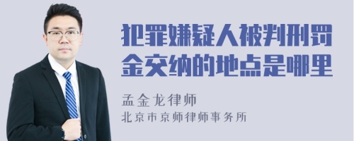 犯罪嫌疑人被判刑罚金交纳的地点是哪里