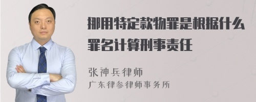 挪用特定款物罪是根据什么罪名计算刑事责任