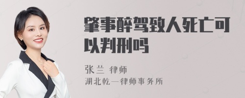 肇事醉驾致人死亡可以判刑吗