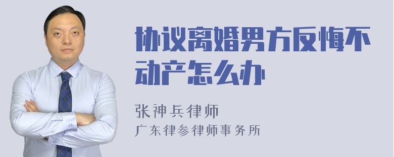 协议离婚男方反悔不动产怎么办