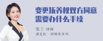 变更抚养权双方同意需要办什么手续