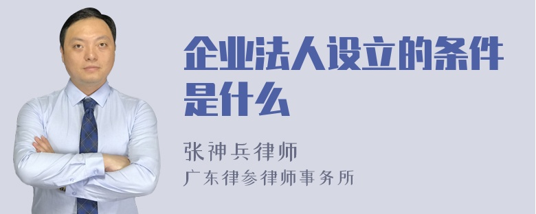 企业法人设立的条件是什么