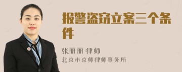报警盗窃立案三个条件