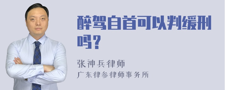 醉驾自首可以判缓刑吗？