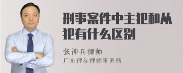 刑事案件中主犯和从犯有什么区别