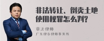 非法转让、倒卖土地使用权罪怎么判?